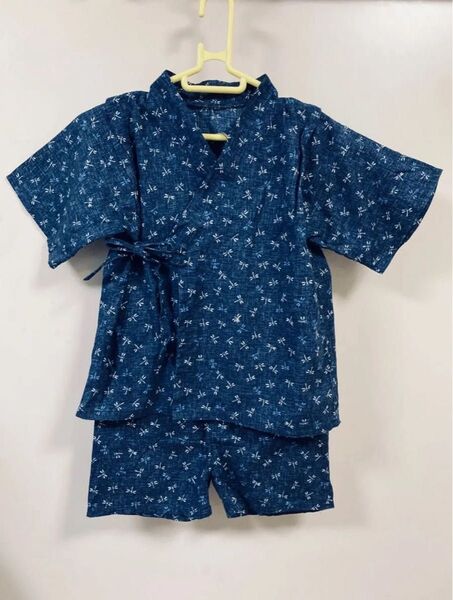 トンボ柄 甚平 95サイズ 男の子 綿100 キッズ じんべい 子供服 浴衣