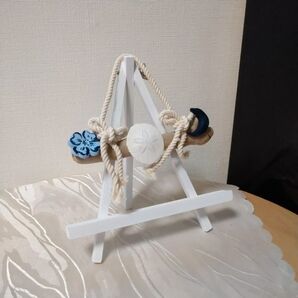 ハンドメイド インテリア雑貨 流木 貝殻 花 三日月 マリンテイスト(関連カテゴリー変更相談可)