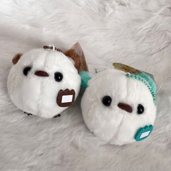 新品未使用 ふくふくシマエナガ カラーバッジ ちゃいろ たーこいず マスコット ぬいぐるみ シマちゃん