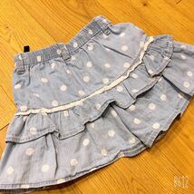 ★3点セット美品 女児 size110 ベビードール ピンクTシャツ デニム風水玉フリルキュロットスカート ミニオンズくつ下 保育園 着換え 園児_画像6