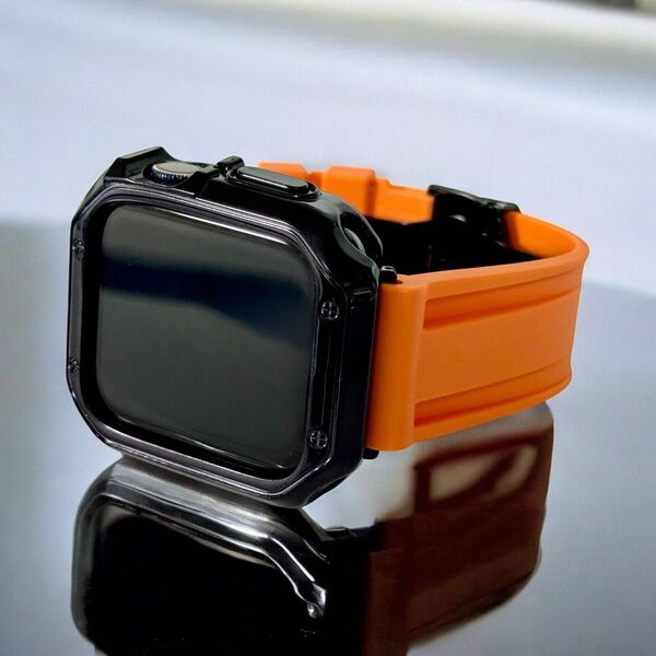 ob★Apple Watchバンド ラバーベルト アップルウォッチカバー ケース38 40 41 42 44 45 46 49mm