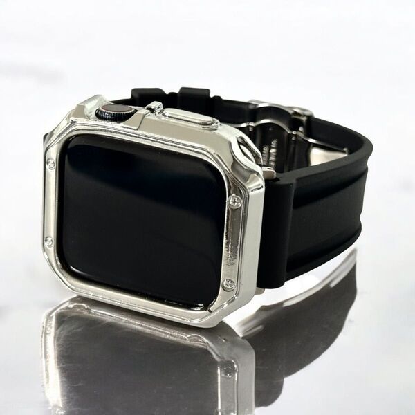 b★Apple Watchバンド ラバーベルト アップルウォッチカバー ケース38 40 41 42 44 45 46 49mm