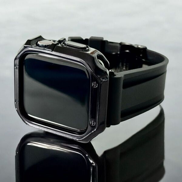 bb★Apple Watchバンド ラバーベルト アップルウォッチカバー ケース38 40 41 42 44 45 46 49mm