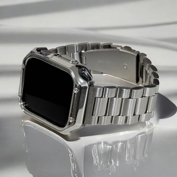 ts★アップルウォッチバンド ステンレスベルト Apple Watchカバー ケース 38 40 41 44 45 46 49mm