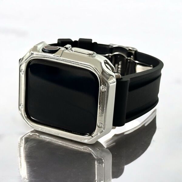 b★Apple Watchバンド ラバーベルト アップルウォッチカバー ケース38 40 41 42 44 45 46 49mm