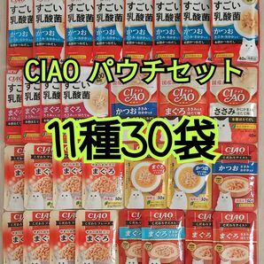 【11種30袋】CIAOチャオパウチバラエティ 国産品キャットフード