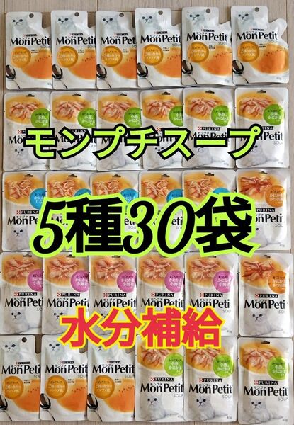 【5種30袋】 モンプチ スープ 美味しく水分補給