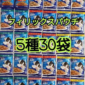 【5種30袋】モンプチ フィリックスパウチ キャットフード 総合栄養食