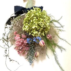 アナベルの花束 ドライフラワースワッグ アナベル&スモークツリー インテリア小物ドライフラワースワッグ