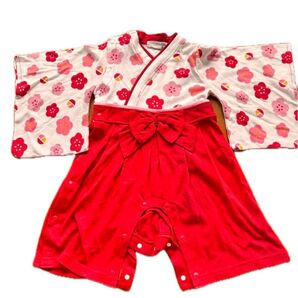 袴ロンパース 90サイズ レッド