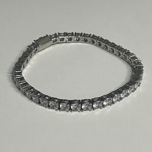 【未使用品】KRKC&CO 幅5mm テニスブレスレット メンズ ブレスレット ジルコニア CZダイヤ 20cm