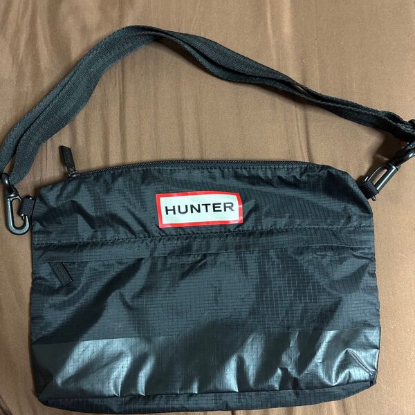 ハンター HUNTER ショルダーバッグ サコッシュ ポシェット 黒 ナイロン ブラック 肩掛け