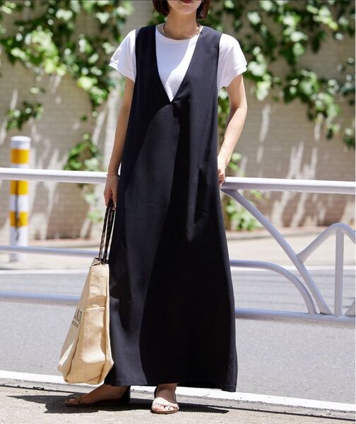 ジャーナルスタンダード 定価16,500円 シックトロ Vネックワンピース