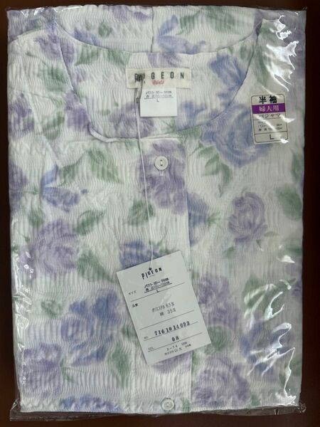 婦人用国産パジャマLサイズ 肌触りの良い薄手半袖 新品 上下パジャマセット
