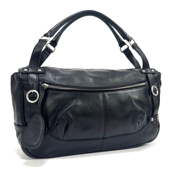 フルラ ハンドバッグ トートバッグ 肩掛け鞄 ショルダーバッグ ブラック 黒 シルバー レザー 革 チャーム FURLA