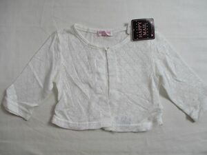 SF188【HAPPY MAIL】ハッピーメール　新品　半袖　半袖　薄めカーデガン　女児　白　100