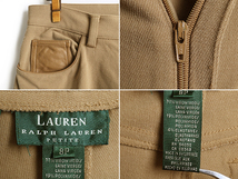 ■ LAUREN RALPH LAUREN PETITE 5ポケット ストレッチ ウール テーパード パンツ ( レディース 8P M 程) 古着 スラックス POLO ポロ 茶_画像2