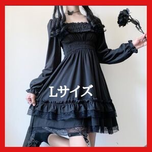 コスプレ ゴスロリ レースワンピース ブラック ジャンパースカート ワンピース ロリータ レトロ風 可愛