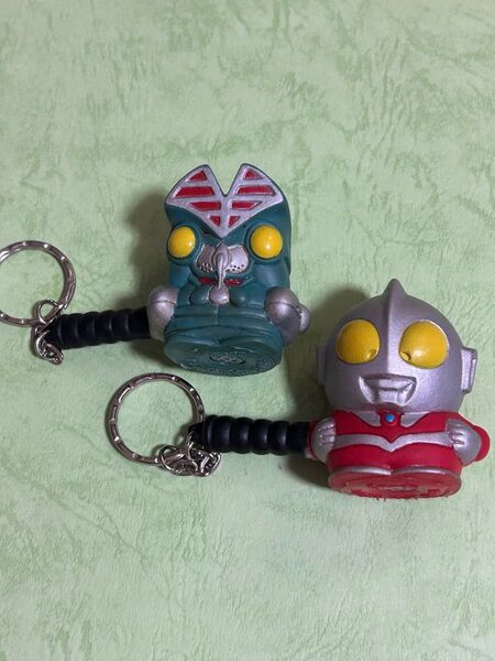 当時物 ウルトラマン ピコピコハンマー 2個セット バルタン星人 マスコット キーホルダー ソフビ 円谷プロ