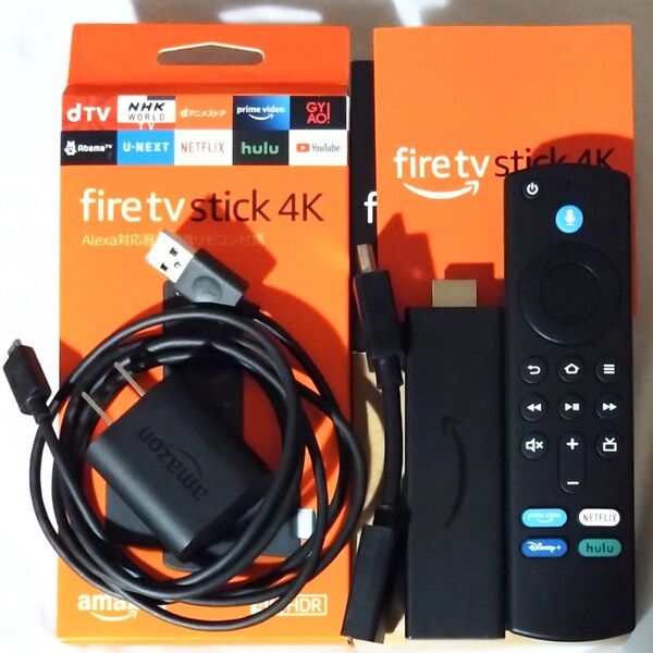 箱説明書付き Amazon ファイヤースティック 4K 互換リモコン付属 Fire TV Stick
