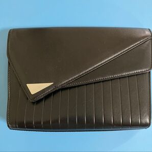 コシノヒロコ HIROKO KOSHINO黒皮 クラッチバッグ 2ウェイ