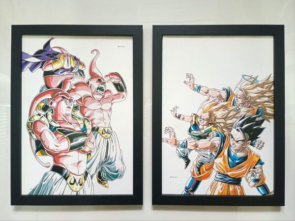 ドラゴンボール 少年ジャンプ 表紙イラスト ポスター 額付き 2枚セット No.245 ①