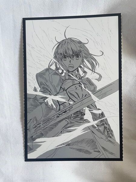 Fate/Zero 復刻線画イラスト使用 ジャバラポストカード 店舗共通購入特典 セイバー(アルトリア・ペンドラゴン) A
