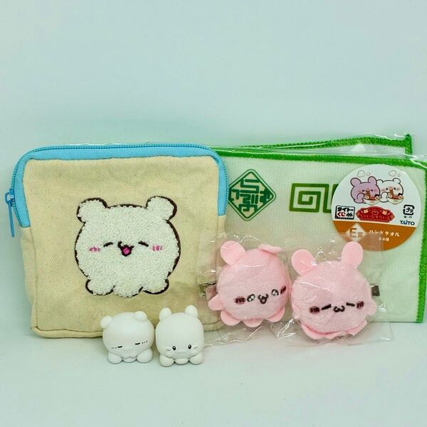 【新品未使用】らぶいーず 置物 ポーチ ハンドタオル ぬいぐるみまえがみクリップ すもっぴ ぴょんちー 6点セット