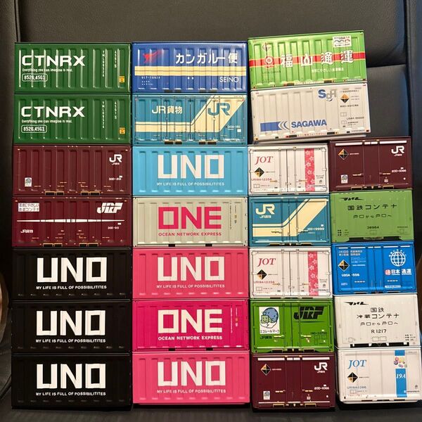 セリア ブリキ コンテナ 鉄道貨物 JR JRF ONE UNO背景 100均 山田化学株式会社 26個セット 佐川 福山 西濃