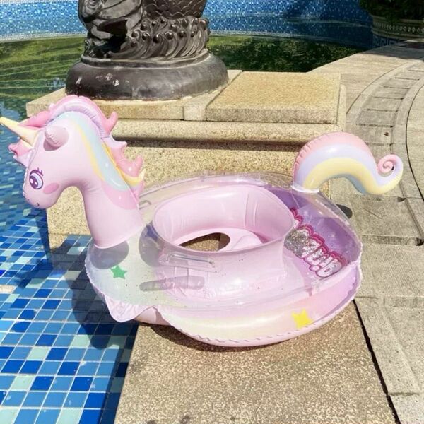 浮き輪 ユニコーン 海 海水浴 プール 映え かわいい ベビーボート ビニールボート