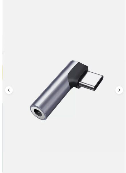 USB type-c 3.5mmイヤホン変換アダプタ 直角タイプ