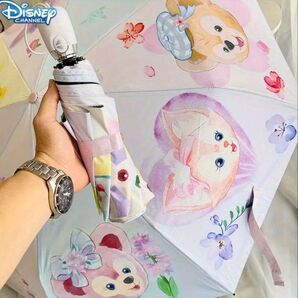 【新品未使用】ダッフィー 遮光率99%ワンタッチ自動 晴雨兼用 折りたたみ傘