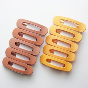 5個セット クーポン利用推奨★やや訳あり品 オレンジorイエロー 大きな ヘアクリップ レディース キッズ ヘアピン パッチン