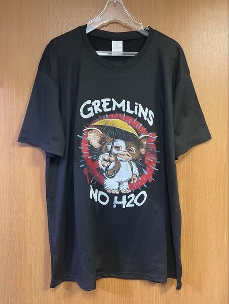 グレムリン ギズモ プリントTシャツ Lサイズ 半袖 ティシャツ ぬいぐるみ 海外 グレムリン2 映画 フィギュア 黒 古着 3L