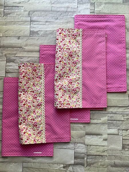 ランチョンマット 5枚セット 30×40cm 花柄 ドット ピンク系