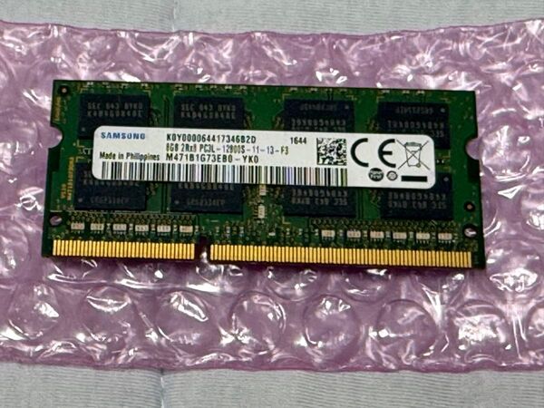 8GB 1枚 PC3L-12800S-11-13-F3 Samsung ノートパソコン用メモリ