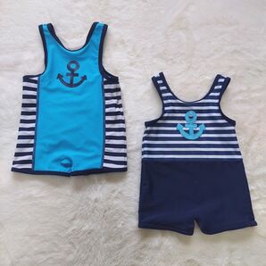 マザウェイズ ベビー キッズ 子供 スイムウェア 水着 グレコ マリン ボーダー