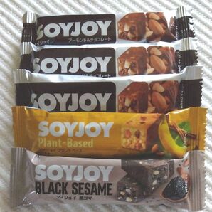 5本 3種 SOYJOY アーモンド&チョコレート、黒ゴマ、プラントベース バナナ