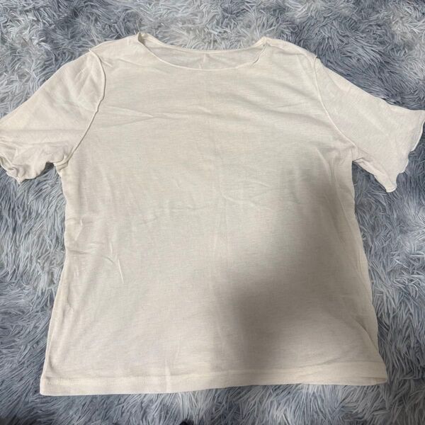 カットソー Tシャツ 半袖 半袖Tシャツ ホワイト 無地 ボートネック