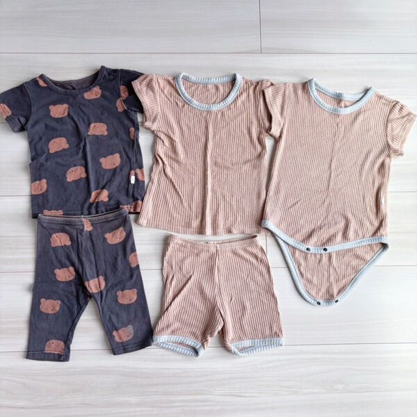 韓国子供服 パジャマ 上下セット キッズ ベビー 女の子 男の子 半袖パジャマ セットアップ おそろ