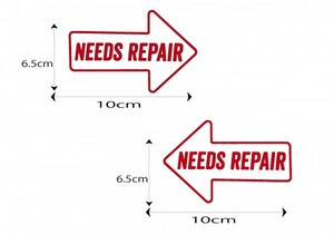送料無料　世田谷ベース　風　ステッカー　所さん　 ニードリペア　NEEDS　要補修　車検　ロゴ　デカール　US アメ車 旧車 トラック