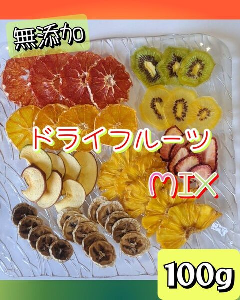 【無添加】ドライフルーツ MIX 100g イチゴ キウイ バナナ オレンジ他