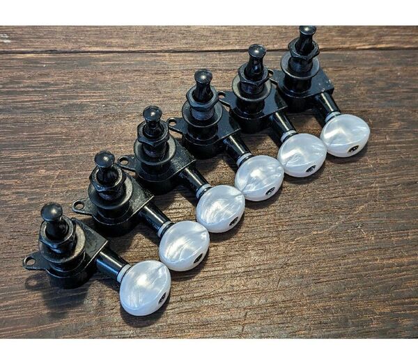 ギター用 ペグ 片側6連 未使用品 リバース パーロイドホワイト