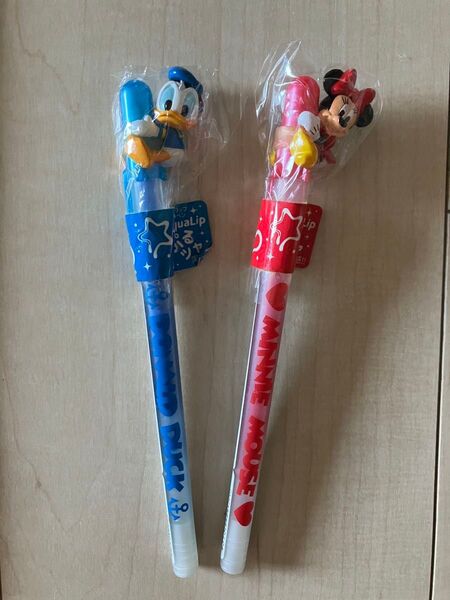 ディズニーストア ペンセット ミニー ドナルド アクアリップボールペン ぷるツヤ実感