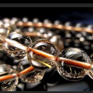 【激安】良質グレード 繊細針や太針入れ ゴールドルチルクォーツブレスレット 天然石 パワーストーン 内径約16mm