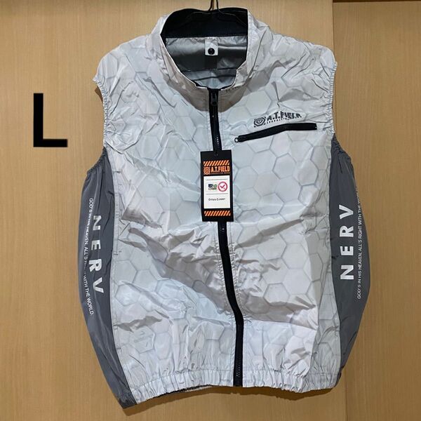 【限定品】【新品未使用】エヴァンゲリオン×COVELLコラボ 空調服ベスト カラーホワイト&グレー Lサイズ サイドファン