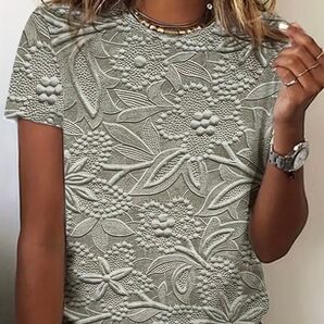 花柄 半袖Tシャツ Lサイズ