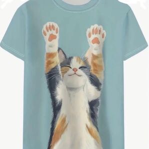 へそ天猫ちゃん♪ 猫柄 半袖Tシャツ Lサイズ