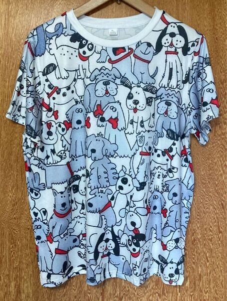 ワンちゃんがいっぱい♪ 犬柄 半袖Tシャツ XLサイズ