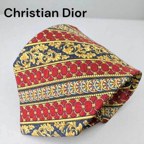 Christian Dior クリスチャンディオール ネクタイ シルク 総柄 シルク100 ハイブランド